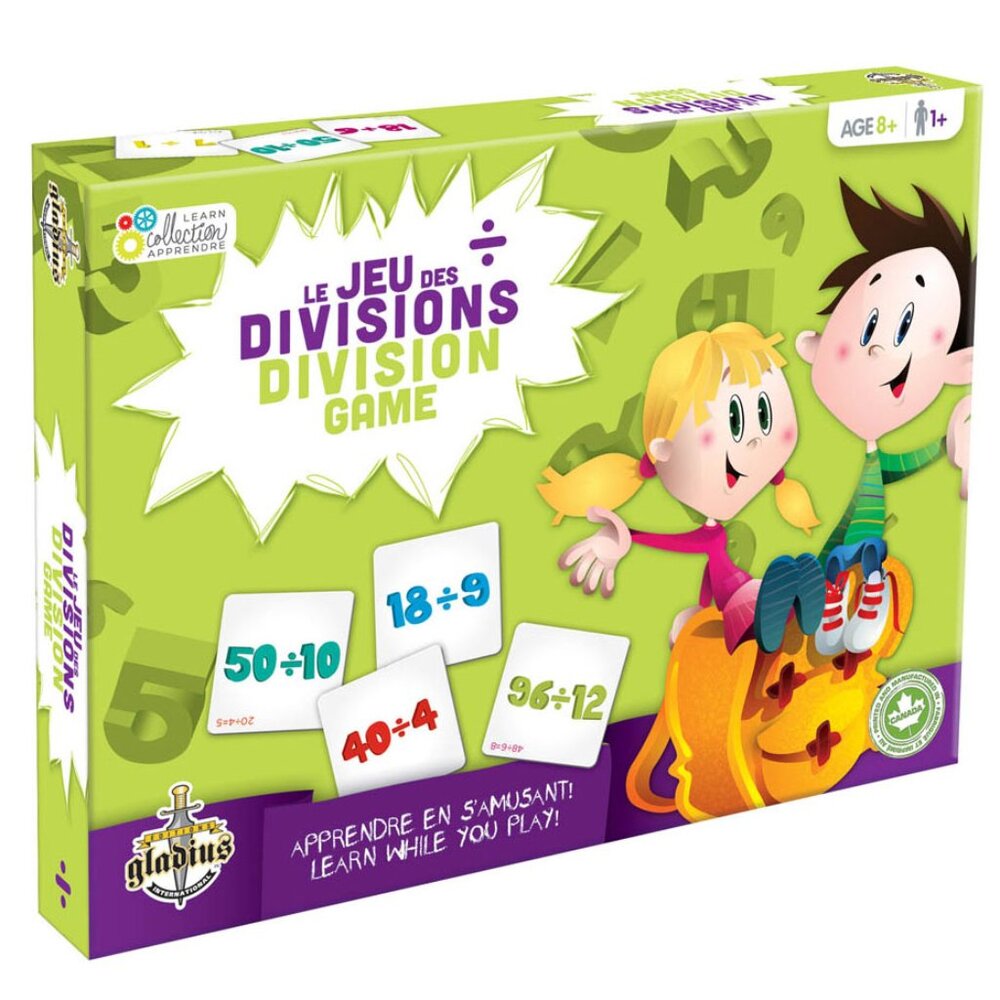 New Sealed Learning Card Game - Divisions English/French Age 8+